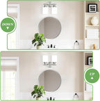 Guliaofo 2-Light Vanity Lights, Brushed Nickel Bathroom Light Fixture with Striped Textured Milky White Glass Shade, E26 Modern Vanity Lighting Fixture for Bathroom Wall Sconce Light Over Mirror