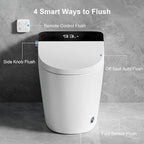 Smart Toilet with Elongated Heated Seat, Auto Flush, Manual Soft-Close Seat & Lid, Night Light, Electric Tankless Toilets with Dual Flush 0.8/1 GPF, MAP 1000g