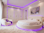 Aalnfe Purple Led Lights Strip Indoor Rope Lights Easy DIY Cuttable Strip Lights for Room Bathroom Living Room Kitchen Ceiling Wall Vanity Mirror Decor