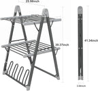 SHARNDY Electric Heated Clothes Drying Rack,Foldable Heated Garment Dryer with Timer Shut-Off Laundry Rack for Clothes Shoes Socks,Aluminum Alloy,Space Gray,Plug & Play,(39.37x25.98x23.82in)