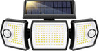 VIVOHOME Linkable Solar Flood Lights Outdoor, 2 Adjustable Motion Sensors Security Lights with 3 Heads, 2500LM, IP65 Waterproof, Solar Powered for Outside, Yard, Porch, Patio