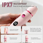 Crolanli Bikini Trimmer for Women, 3-in-1 Electric Razors for Women, IPX7 Waterproof Rechargeable Cordless Pubic Hair Shaver, with LED Display, for Ladies Bikini Pubic, Face, Underarms, Legs(Pink)
