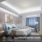 Lepro LED Strip Light White, 16.4ft Dimmable Vanity Lights, 6000K Super Bright LED Tape Lights, 300 LEDs 2835, Strong 3M Adhesive, Suitable for Home, Kitchen, Under Cabinet, Bedroom, Daylight White