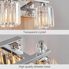 FDPBY Bathroom Vanity Lights 2-Light Chrome Modern Crystal Vanity Light Fixtures Over Mirror Crystal Bathroom Vanity Lighting Fixtures