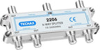 TKCHAX Coaxial Cable Splitter,Support 10-2602MHz,RG6 RG59 Coax Compatible,Work with MoCA2.5 and MoCA3.0, CATV, Satellite TV, Antenna, HDTV and High Speed Internet (6 Way Coaxial Cable Splitter)