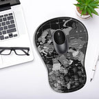 YIWEI Ergonomic Mouse Pad with Wrist Rest - Comfortable Office Mousepad with Memory Foam Wrist Support for Carpal Tunnel Relief, Mouse Pads with Non-Slip Base for Gaming and Home (World Map)