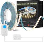 Feuymoent Motion Sensor LED Strip Light - Cabinet Strip Lights with 24W Plug, Dimmer and Timing, 9.84ft 3000K WarmWhite