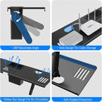 Adjustable Steel TV Top Shelf, Floating TV Stand with Storage Boxes, Universal Monitor Shelf for Soundbar, Game Console, Cable Box, Router Shelves and Home Accessories