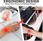 Britimes Pink Black Gold Marble Keyboard Mouse Pad Set 4in1 Large Mousepad+Keyboard Wrist Rest+Mouse Wrist Rest+Coaster Ergonomic Design for Home Office Computer 35.4x15.7 inches