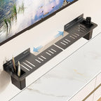 BYMECOST Heavy-Duty Steel Soundbar Mount Under TV with 2 Storage Boxes, Universal 88 Lbs Fit for Large Sound Bars, Sound Bar Wall Mount Bracket Stand Compatible with Samsung/JBL/LG, Complete Hardware