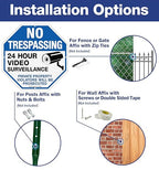2-Pack No Trespassing Sign Private Property Protected By Video Surveillance Violators Will Be Prosecuted Sign, 12 x 12 Inch Reflective Aluminum, UV Protected, Weather/Fade Resistant, Easy to Install