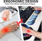 Britimes Blue and Gold Marble Keyboard Mouse Pad Set 4in1 Large Mousepad+Keyboard Wrist Rest+Mouse Wrist Rest+Coaster Set with Ergonomic Design for Home Office Computer 35.4x15.7 inches