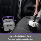 awasky Canister Steam Cleaner: 50-Sec Heat-Up, 0.6 Gal Tank Refill Anytime (Non-Pressurized), 1650W, 60 PSI, 21-Pcs Kit, Dry/Wet Modes, Detachable Hose for Tile Grout Furniture Floor Car Cleaning Gray