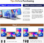 15.6" Detachable Laptop Screen Extender, FHD 1080P IPS Dual/Triple Portable Monitor for Laptop, USB-C/HDMI Plug & Play, Multi/Extra Travel Display Computer Monitor for 12-18.5" Win/Mac/Android-S9H