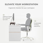 Anji Mountain Monitor Stand - Desktop Organizer & Laptop Riser, Ergonomic Monitor Riser, Space-Saving Monitor Stand for Desk, Durable Construction, Easy Assembly, Ideal for Home & Office,Walnut