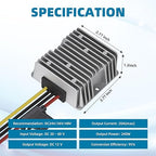 AIUWIZO 20A 240W Golf Cart DC-DC 24V 36V 48V to 12V Waterproof Converter Voltage Regulator Reducer Transformer with Fuse, Professional Step Down Converter
