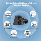 Hiseeu Security Cameras Wireless Outdoor, 2pcs Solar Powered 3K 4MP Surveillance WiFi Cameras for Home Security Outside, PIR/AI Motion Detection, Waterproof, Color Night Vision, 2-Way Audio, Black