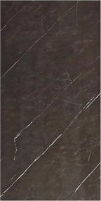 Dundee Deco Faux Marble Wall Panels - Sample - Glossy, Waterproof Indoor Wall Cladding - Chocolate Brown, White Veins - Sample 6" x 6"