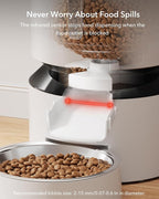 PETLIBRO Automatic Cat Feeder, Automatic Dog Food Dispenser with Freshness Preservation, 5L Timed Pet Feeders for Dry Food, Up to 6 Meals Per Day, Granary 5L Basic Button Type White