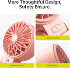 JISULIFE Handheld Fan Life7 – Ultimate Flexibility: High-Power Motor, LED Display, 19.5 Hrs Cooling, 5000mAh Rechargeable, 5-Speed, Foldable Design, 3-IN-1 Portable Fan for Travel Cruise Beach(Pink)
