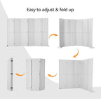 Bonnlo 4/6 Panel Pegboard Freestanding, 5 FT Portable Display Board Organizer for Craft Show Jewelry, Wooden Folding Privacy Screen Room Divider (White, 6 Panel with Base)