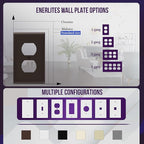 ENERLITES Duplex Receptacle Outlet Wall Plate, Gloss Finish, Size 1-Gang 4.50" x 2.76", Unbreakable Polycarbonate Thermoplastic, UL Listed, 8821-BR-10PCS, Brown (10 Pack)