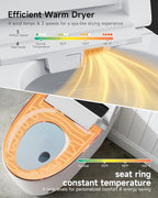 WANSID Smart Toilet with Bidet Built-in and Tankless, Auto Open/Close, Heated Seat, Instant Warm Water & Dryer, Foot Sensor Operation, Elongated One-Piece Modern Toilet for Bathroom, Digital Display
