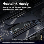 Crucial T705 PCIe Gen5 NVMe 4TB SSD, Up to 14,100MB/s, TLC NAND, Intel & Ryzen Compatible, for Hardcore Gaming & High-Speed Storage, Solid State Drive, Includes 1Mo Adobe CC – CT4000T705SSD3