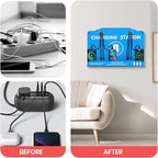 Orasfaster Wall Mounted Cell Phone Charging Station | Multi-Device Station with 8 Port Charging Dock | Application for Library, Hotel,Office,Hotels, Hospitals