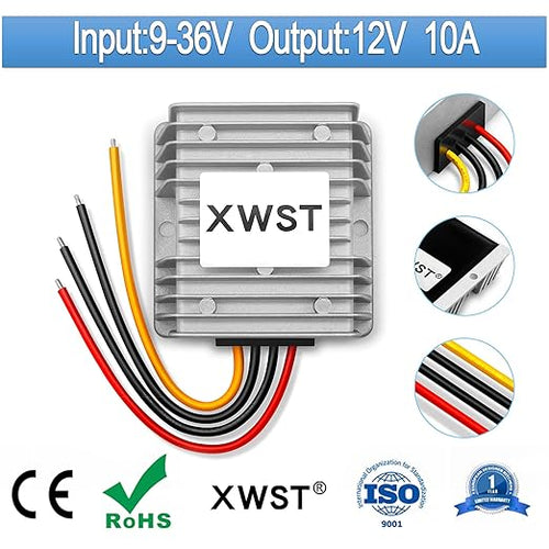 9V-36V to 12V Stabilizer Boost Buck Converter 10A 120W Waterproof Auto Step Up Down Voltage Regulator 12V Volt Transformer Module