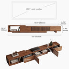 gaoyangjiaju Mid-Century Modern Expandable Coffee Table & TV Stand Set, Walnut Finish – Elegant Storage Combo for Living Room, Bedroom, or Lounge (78.54“ to 103" TV Stand+Coffee Table)
