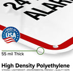 Warning 24 HR. Monitored Alarm Connected To Police Sign, 24x30 Inches, 55 mil thick HDPE (high density polyethylene), Made in USA by My Sign Center