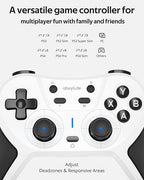 abxylute C5P Wireless Gaming Controller for PC/Switch/iOS/Android/PS3/PS4/Steam/MAC, 2.4 GHz Hall Effect Stick & Trigger Turbo-Remappable Back Buttons Rubberized Grip Console Layout Gamepad Vibration