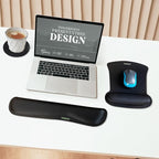 VAGAU Premium Keyboard Wrist Rest and Mouse Pad Wrist Support, Ergonomic Memory Foam Set for Office, Laptop, Mac, Computer and Gaming, Comfortable Typing &Wrist Pain Relief (C-Black)
