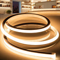 VOEWT LED Strip Lights Warm White 3000K,65.6ft 110-120V Neon Rope Lights,Flexible Silicone Outdoor Waterproof Neon Strip Lights for Bedroom,Mirror,Kitchen Cabinet, Living Room,Halloween Decor