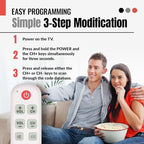 [10 Pack] Anderic Easy Big Button Universal TV Remote Control. Easy to Use, Learning, Glow Keys - Television & Cable Box Controller, Perfect for Assisted Living Elderly Care - White - RR1004