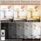 Glowall Small Ceiling Fan with Lights, 25 Inch Flush Mount with Remote Control, Reversible Quiet DC Motor, 3 Blades, 6 Speeds, Dimmable LED, Adjustable Color Temperature, Timer
