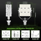 OPENLUX LED Shoebox Retrofit Kit 150W 21750LM E39 Mogul Base ETL DLC Listed 5000K LED Retrofit Light for Parking Lot Lights Tennis Court AC100-277V