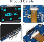 ACEIRMC 2.42 inch 128x64 OLED LCD Display Module SSD1309 7 Pin SPI/IIC I2C Serial Interface for Arduino UNO R3 (Blue)