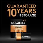 Duracell Coppertop C Batteries, 2 Count Pack, C Battery with Long-Lasting Power, All-Purpose Alkaline C Battery for Household and Office Devices (Pack of 5)