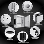 Outdoor Electrical Box, Cold-Rolled Steel Plate, Aluminum Alloy Back Beam, One-Piece Ventilation Design, IP65 Waterproof, Wall/Pole Mounted (15.7" x 11.8" x 5.9")