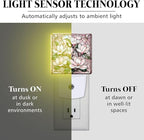 PODMemory Magnolia Stained Glass Night Lights Plug into Wall for Room, Magnolia Night Light LED for Bedroom