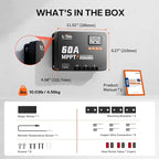 LiTime MPPT Solar Charge Controller (Bluetooth) - Solar Panel Regulator -150V, 60Amp, 12/24/36/48Volt for LiFePO4 and Lead-Acid Battery in Solar System