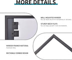 Black Bathroom Mirror for Wall, 30x55 Inch Rectangle Mirrors with Metal Frame, Modern Vanity Wall Mirror Decor for Entryway Hangs, Bathroom Living Room Horizontal or Vertical