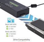 StarTech.com 1:1 Standalone Hard Drive Duplicator and Eraser, SAS/SATA HDD/SSD Cloner/Copier, Hard Drive Duplicator/Sanitizer, Harddisk/Harddrive Wiper, LCD, Toolless, TAA Compliant (SATSASDUPE11)