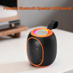 Portable Bluetooth Speaker – 8W HD audio quality, TWS stereo pairing, LED light show, compact and portable, suitable for outdoor use, can be used in cars, travel and parties, a cool teen gift(Orange)