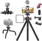 ULANZI MT-91 Flexible Octopus Tripod for Phone, GoPro&Camera, 3‑in‑1 Mini Tripod w Bluetooth Remote, CKA Quick Release w 1/4 Screw, GoPro Adapter, 360 Adjustable for Vlogging, Selfies, Video Recording