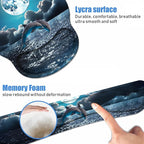 Keyboard Wrist Rest + Mouse Pad Wrist Support Set with Coasters, Non-Slip PU Base Ergonomic Mousepad for Home Office Working Studying Easy Typing & Pain Relief, Dolphin