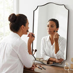 ANDY STAR Brushed Bronze Bathroom Mirror, 22x30 Inch Vanity Mirror, Scalloped Mirrors for Bathroom, Anti-Rust Stainless Steel Frame, Stunning Curved Design Ideal for Bathroom, Living Room, Mantel