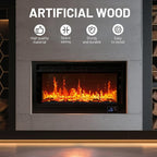 Electric Fireplace Wall Fireplace Recessed 3 Log Flame Colors Electric Fireplace Synthetic Resin Decoration Transparent Logs Flame for 50 inch Indoor Electric Fireplaces 5 Pieces